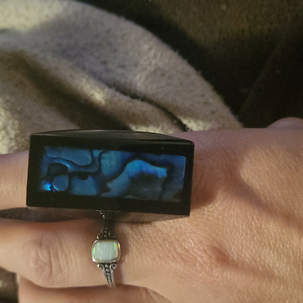 Unique Ring W/ Volcanic Material Inside - image 1